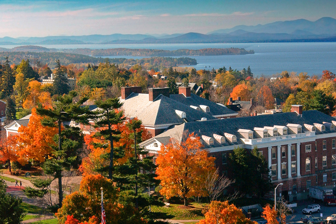 Overhead view of the University of Vermont