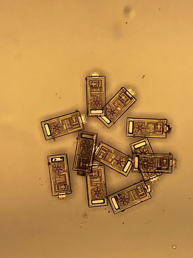 microsensors on table