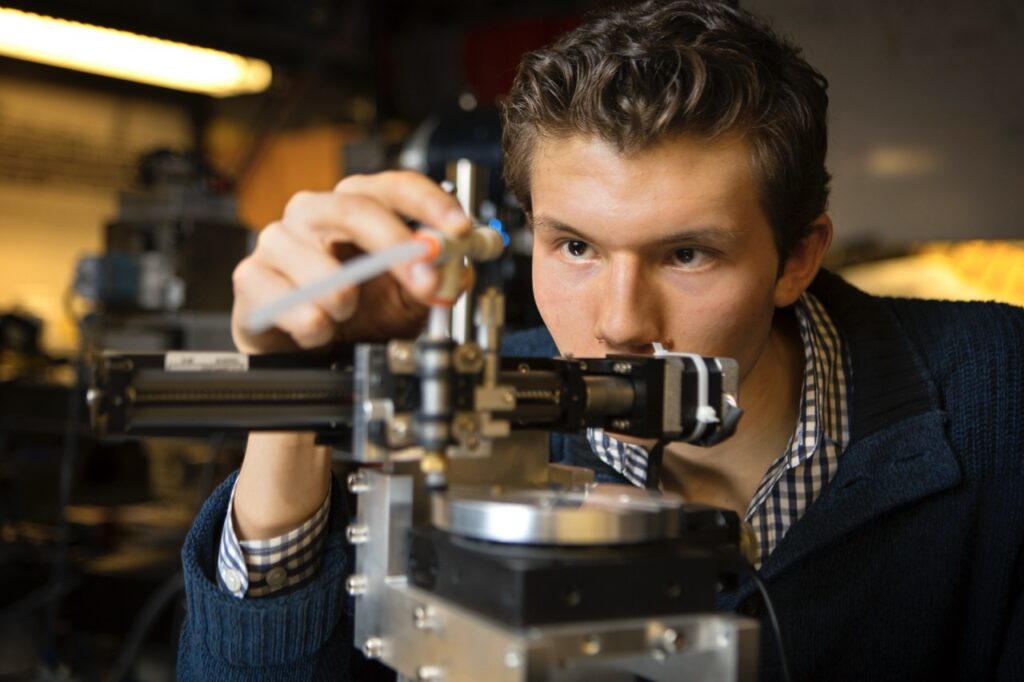 Person building a technology innovation